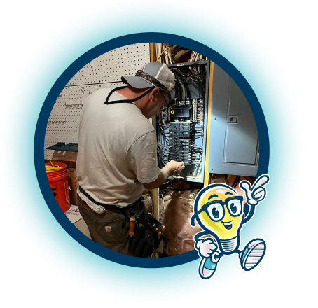 electrician working on electrical panel